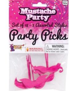 Mustache Party Party Picks - Pink