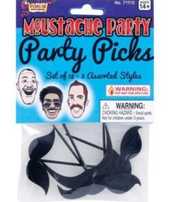 Mustache Party Party Picks - Black