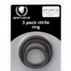 Spartacus Nitrile Cock  Ring Set - Black Pack of 3