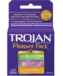 Trojan Pleasure Pack Condoms - Box of 3