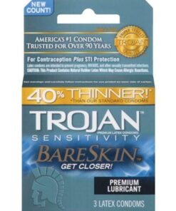 Trojan Bareskin Condoms - Box of 3