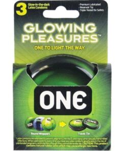 One Glowing Pleasures Condoms - Box of 3