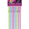 Glow in the Dark Penis Straws - Asst. Colors Pack of 8