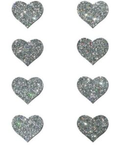 Pastease Mini Glitter Hearts - Silver Pack of 8