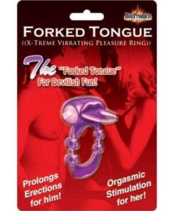 Forked Tongue X-treme Vibrating Pleasure Ring - Purple