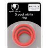 Spartacus Nitrile Cock  Ring Set - Red Pack of 3