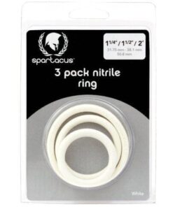 Spartacus Nitrile Cock  Ring Set - White Pack of 3