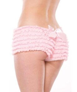 Ruffle Shorts w/Back Bow Detai Pink O/S