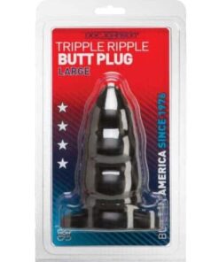 Triple Ripple Butt Plug - Large Black