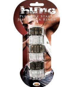 Hung Pleasure Stars Jelly Cock Rings - Black/Clear