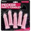 Bachelorette Party Pecker Party Candles - Pink Pack of 5