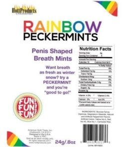 Rainbow Pecker Shape Candies in Tin-Carded