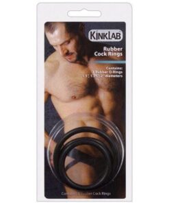 KinkLab Rubber Cock Ring - Pack of 3