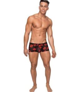 Kiss Me Stretch Mesh Mini Short Blk/Rd SM