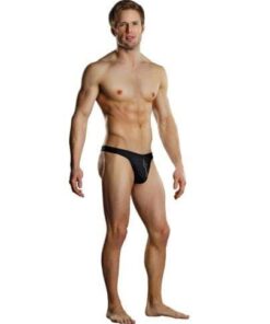 Male Power Zipper Thong Black S/M