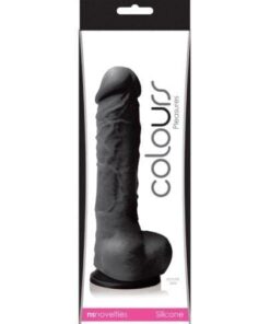 Colours Pleasures Silicone 5" Dildo w/Suction Cup - Black