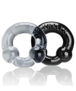 Oxballs Ultraballs Cock Rings - Black/Clear Pack of 2