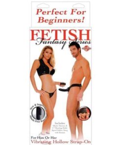 Fetish Fantasy Series for Him or Her Vibrating Hollow Strap On - Black