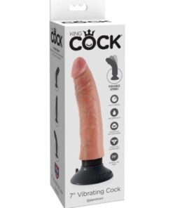 King Cock 7" Vibrating Cock - Flesh