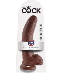 King Cock 9" Cock w/Balls - Brown