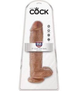 King Cock 11" Cock w/Balls - Tan