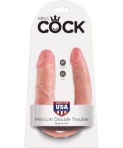 King Cock Medium Double Trouble - Flesh