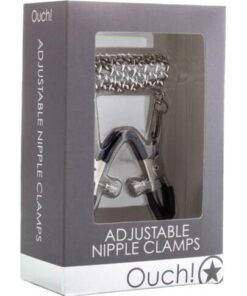 Shots Ouch Adjustable Nipple Clamps w/Chain - Metal