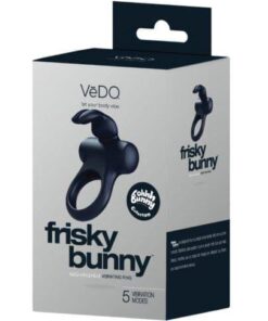 VeDO Frisky Bunny Rechargeable Vibrating Ring - Black Pearl