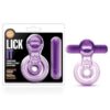 Blush Play with Me Lick it Vibrating Double Strap Cockring - Purple