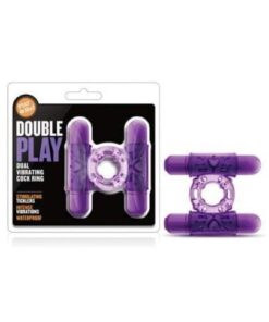 Blush Play With Me Double Play Dual Vibrating Cockring - Purple