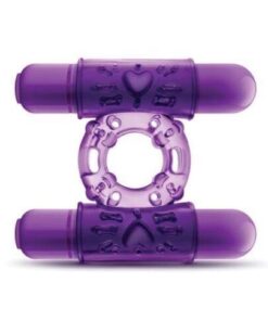 Blush Play With Me Double Play Dual Vibrating Cockring - Purple