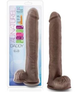 Blush Au Naturel Daddy 14" Sensa Feel Dual Density Dong w/Suction Cup - Chocolate