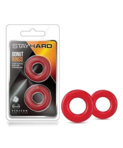 Blush Stay Hard Donut Rings - Red Pack of 2