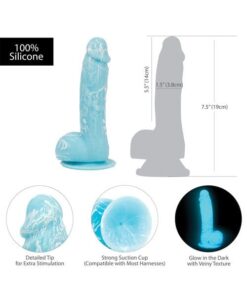 Addiction Luke 7.5" Glow in the Dark Dildo - Blue