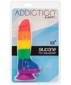 Addiction Justin 8" Dildo - Rainbow