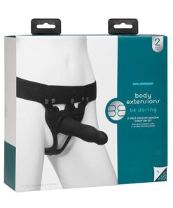 Body Extensions Be Daring 2 Piece Strap On Set - Black