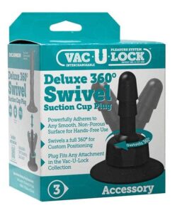 Vac-U-Lock Deluxe 360 Swivel Suction Cup Plug - Black