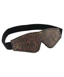 Spartacus Faux Fur Lining Blindfold - Brown Floral Print