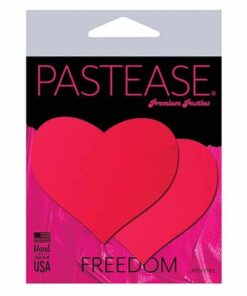 Pastease Basic Heart Black Light Reactive - Neon Red O/S