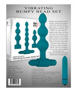 Adam & Eve Vibrating Anal Bumpy Bead Set - Teal