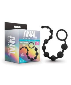 Blush Anal Adventures Platinum Silicone 10 Anal  Beads - Black