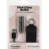 First Class Mini Rechargeable Bullet w/Crystal - 9 Functions Gun Metal