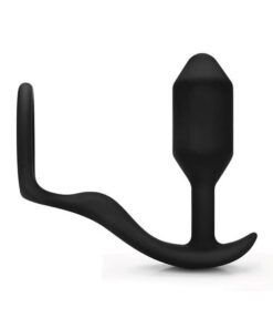 b-Vibe Snug & Tug Weighted Silicone & Penis Ring - 128 g Black