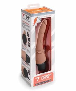 Powercocks 7" Slim Anal Realistic Vibrator - Mocha