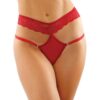 Bottoms Up Ren Microfiber Bikini Panty w/Lace Waist Red S/M