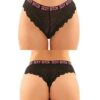 Vibes Buddy Sexy Bitch Lace Panty & Micro Thong Black/PNK S/M