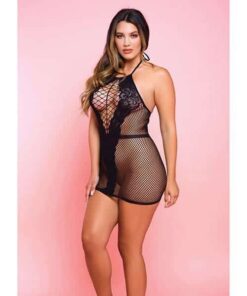 Netted Bad Romance Chemise Black QN