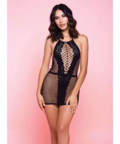 Netted Bad Romance Chemise Black O/S