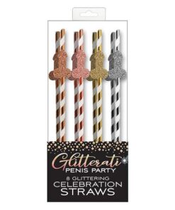 Glitterati Penis Party Straws - Pack of 8