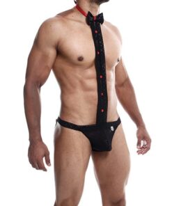 Male Basics Tuxedo Lace Jockstrap Black S/M